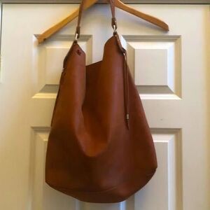 Gianni Notaro Slouchy Hobo Bag w/Attached Pouch Whisky Color Suede Purse Handbag